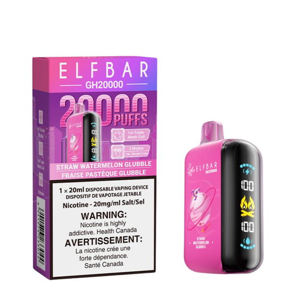 Elf Bar GH20k Disposable Vape - Straw Watermelon Glubble