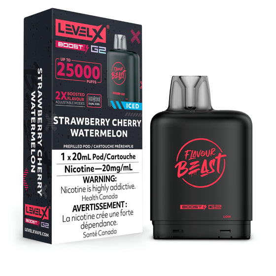 Level X Flavour Beast Boost G2 - Strawberry Cherry Watermelon Iced