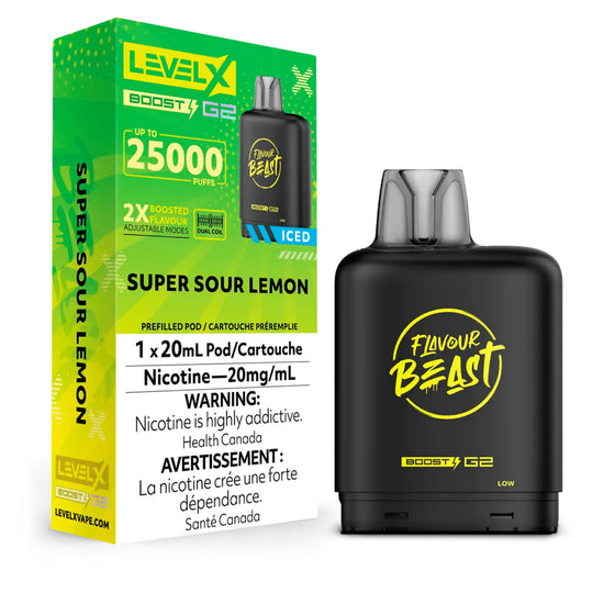 Level X Flavour Beast Boost G2 Pod - Super Sour Lemon Iced